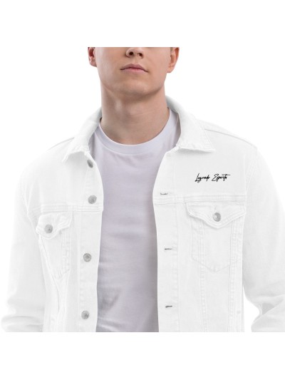 Logrado Espiritu Unisex White denim jacket