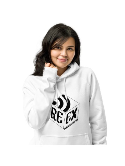 Reex Unisex eco raglan hoodie white